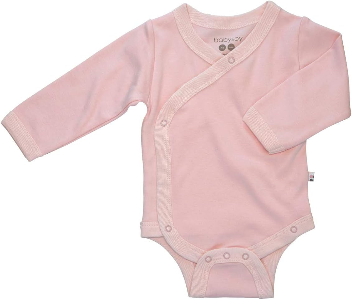 Organic Long Sleeve Modern Solid Kimono Bodysuit/Onesie