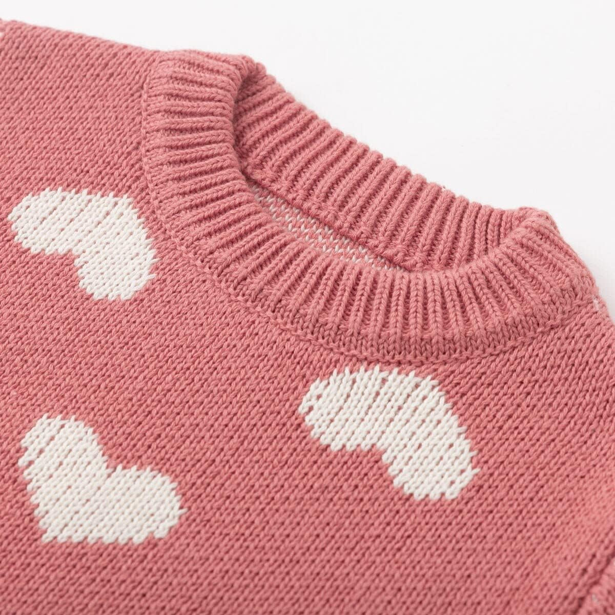 Baby Pullover Sweater Heart Knit Sweater Coat for Autumn Fall and Winter 3M-3T