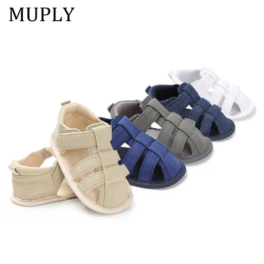 Soild Summer Sandals for Boys Toddler Infant Newborn Kids Baby Boys Canvas Soft Sole Crib Shoes Fashion Baby Shoes