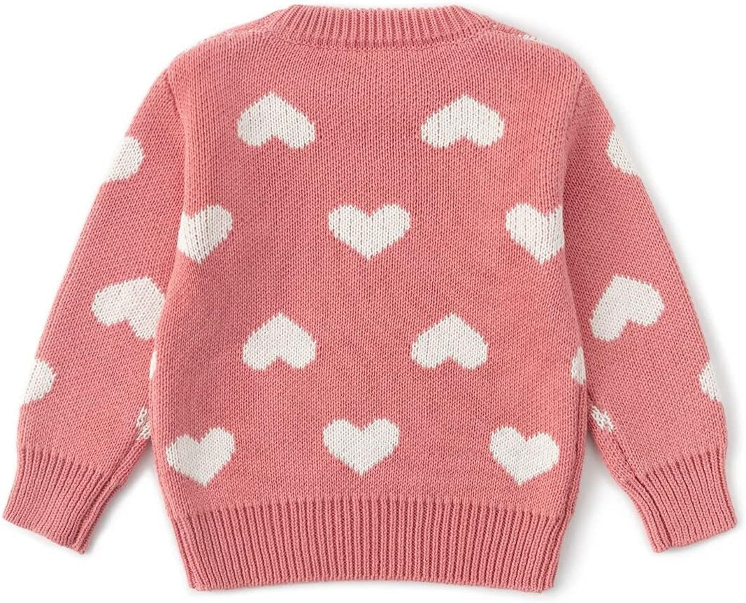 Baby Pullover Sweater Heart Knit Sweater Coat for Autumn Fall and Winter 3M-3T