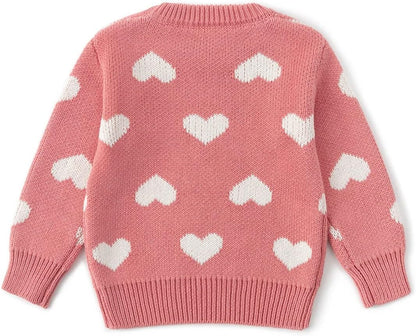 Baby Pullover Sweater Heart Knit Sweater Coat for Autumn Fall and Winter 3M-3T